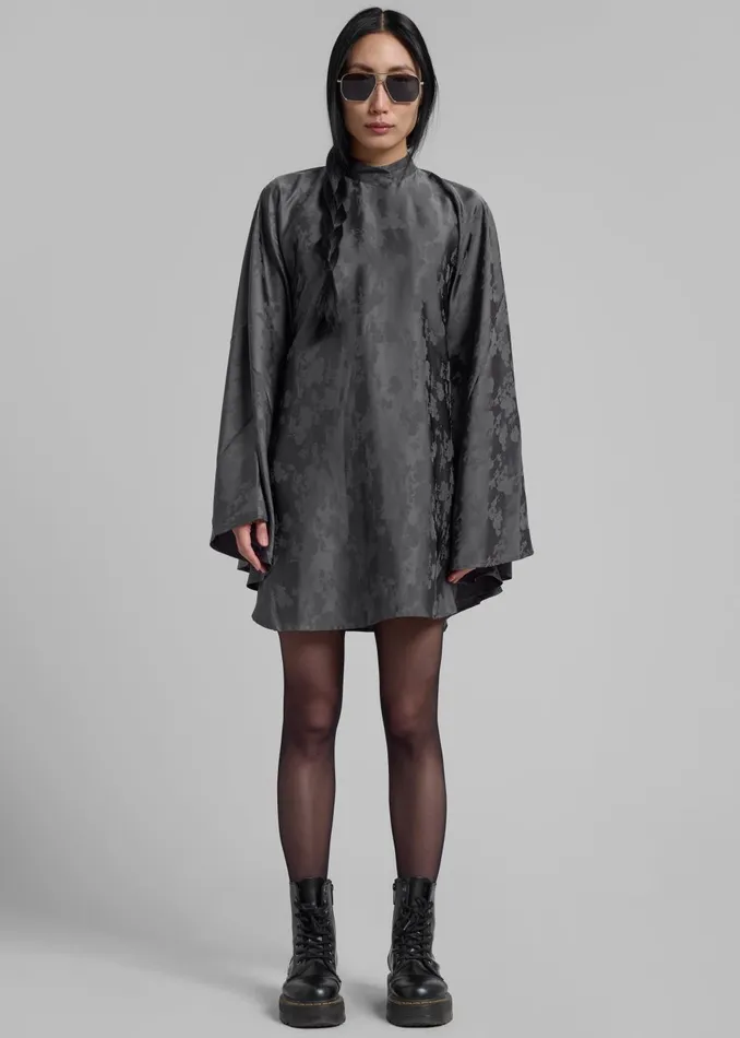 Women Rotate Bat Sleeve Mini Dress 8211 Gray Print The Frankie Shop Dresses