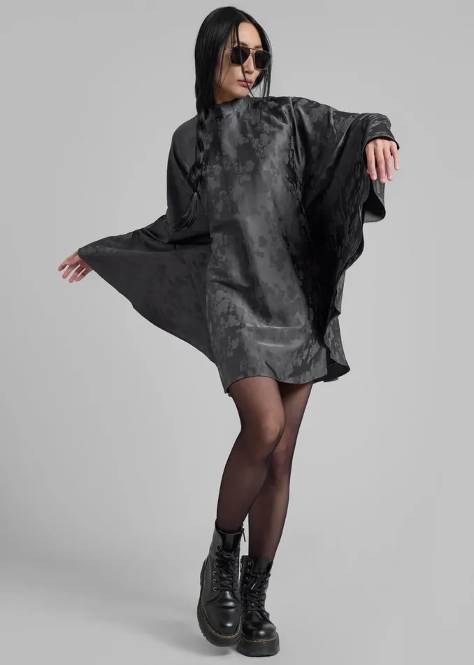 Women Rotate Bat Sleeve Mini Dress 8211 Gray Print The Frankie Shop Dresses