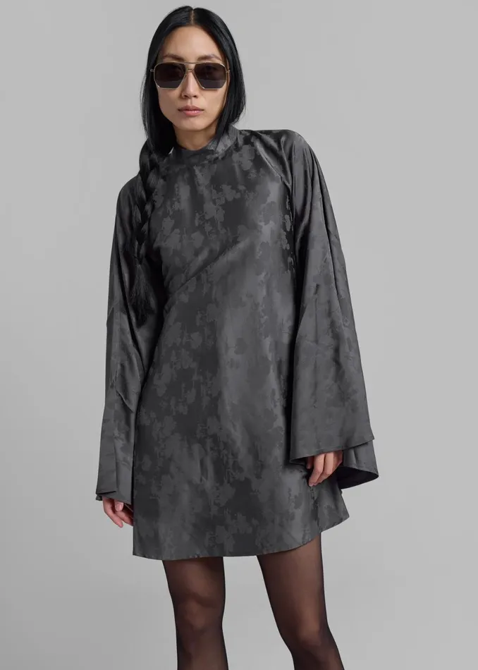 Women Rotate Bat Sleeve Mini Dress 8211 Gray Print The Frankie Shop Dresses
