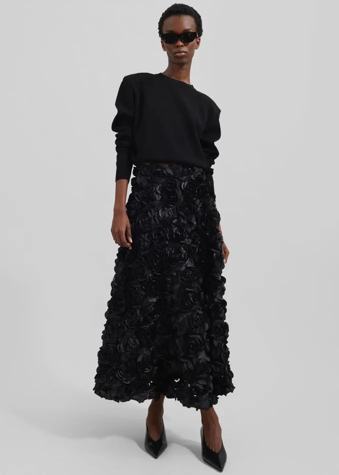 Women Rotate Maxi Sun Skirt 8211 Black The Frankie Shop Bottoms