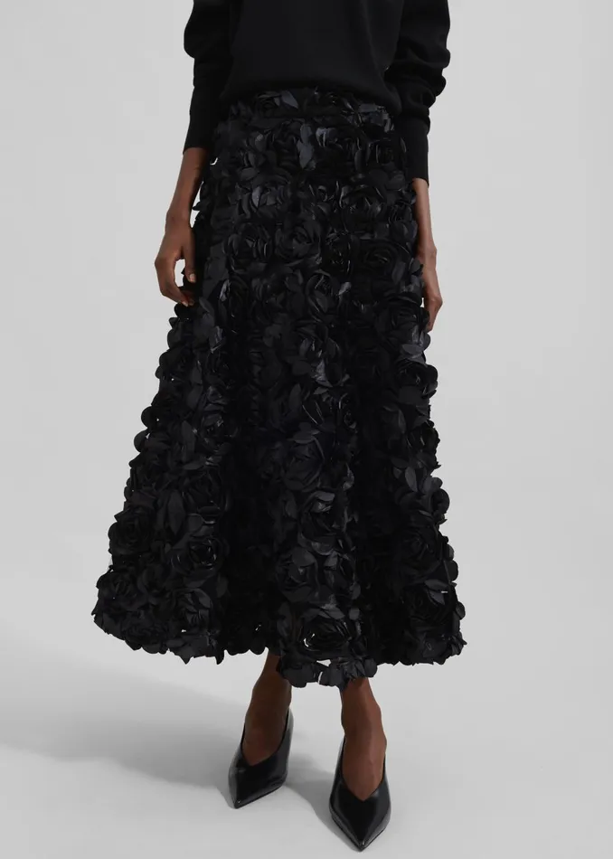 Women Rotate Maxi Sun Skirt 8211 Black The Frankie Shop Bottoms