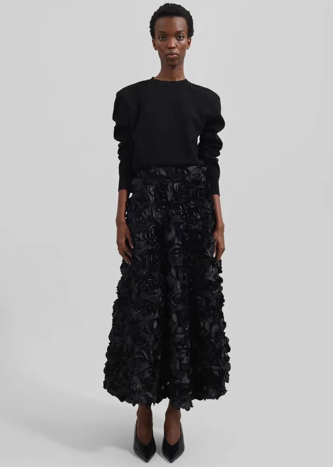Women Rotate Maxi Sun Skirt 8211 Black The Frankie Shop Bottoms
