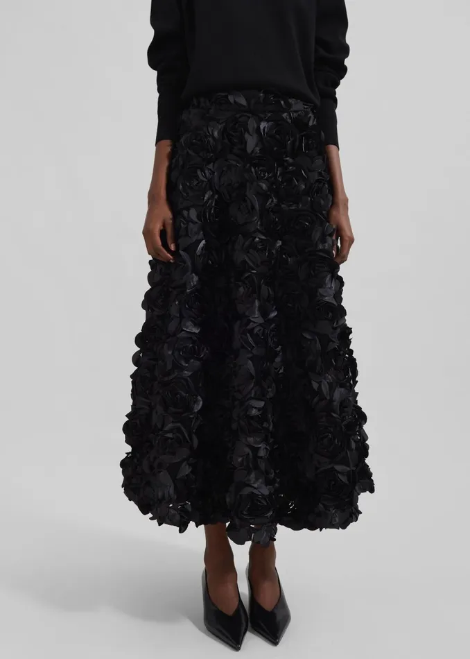 Women Rotate Maxi Sun Skirt 8211 Black The Frankie Shop Bottoms
