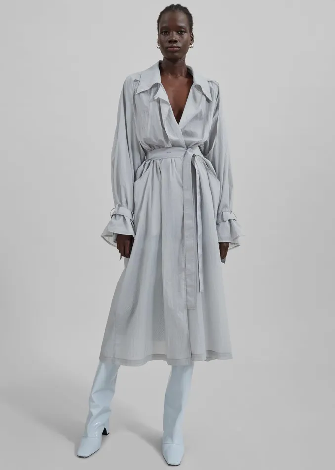 Women Sal Trench Coat 8211 Light Grey The Frankie Shop Outerwear