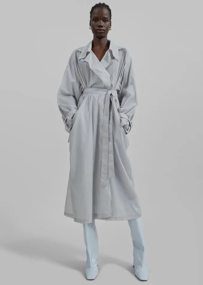 Women Sal Trench Coat 8211 Light Grey The Frankie Shop Outerwear