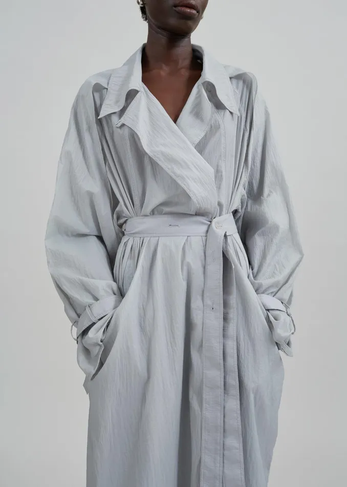 Women Sal Trench Coat 8211 Light Grey The Frankie Shop Outerwear