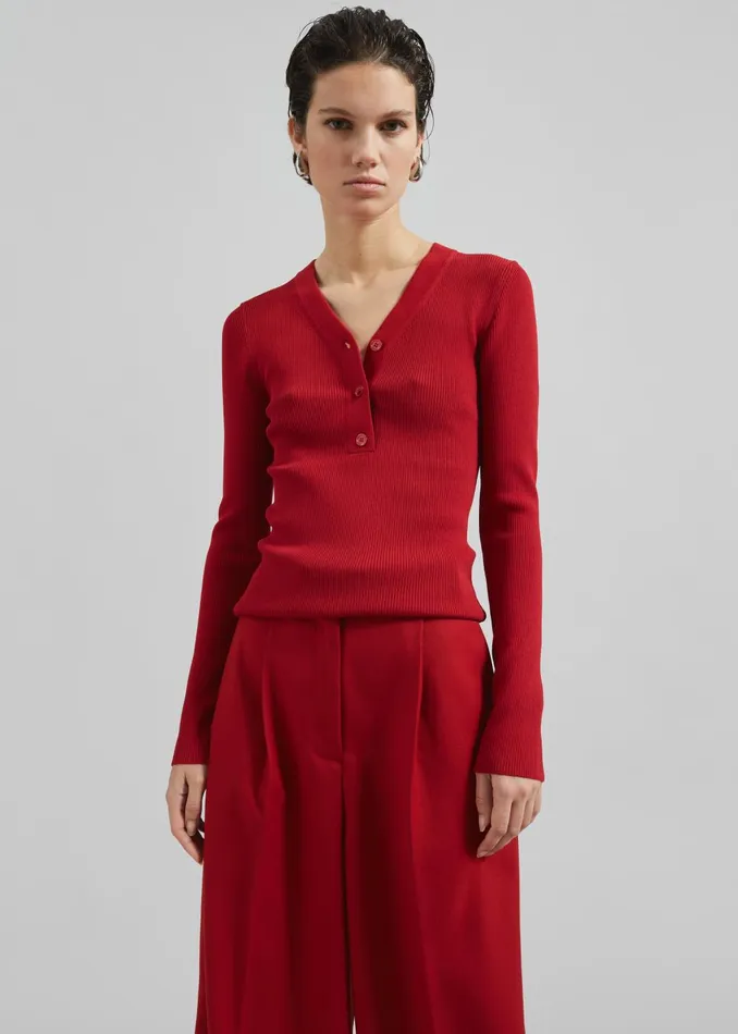 Women Samse Samse Saleonore VNeck 8211 Scarlet Sage The Frankie Shop Knitwear
