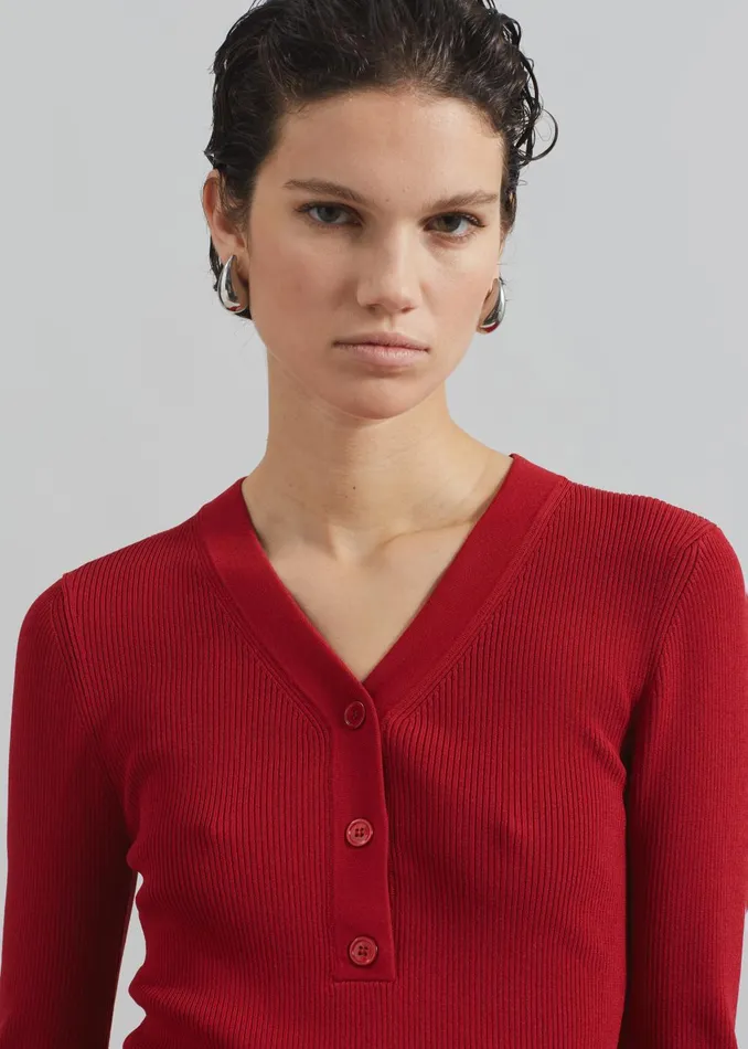 Women Samse Samse Saleonore VNeck 8211 Scarlet Sage The Frankie Shop Knitwear