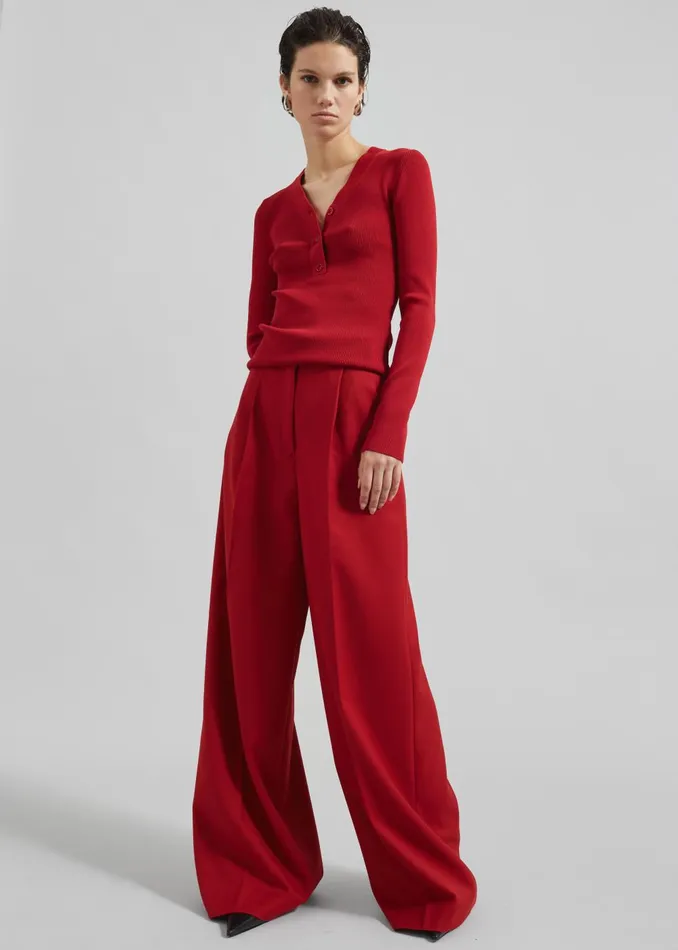 Women Samse Samse Saleonore VNeck 8211 Scarlet Sage The Frankie Shop Knitwear