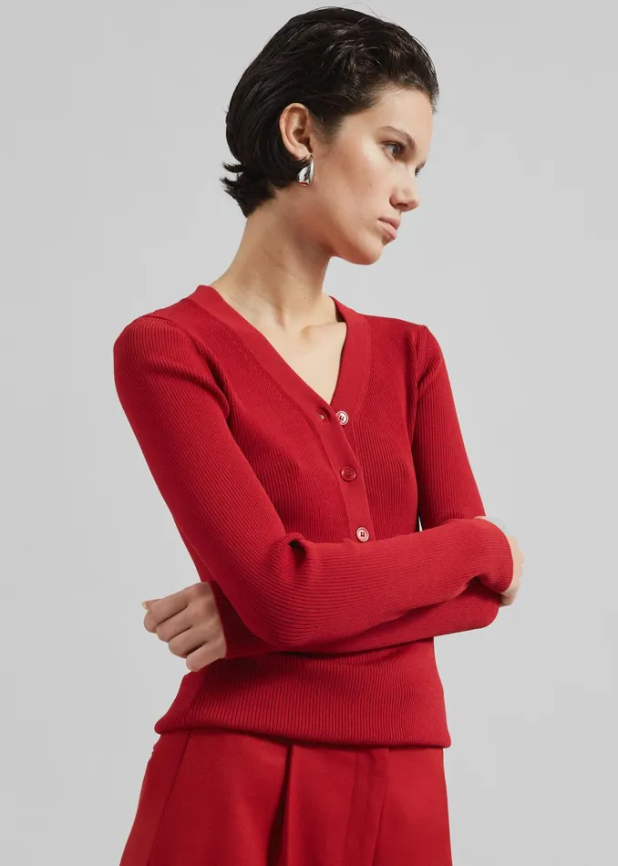 Women Samse Samse Saleonore VNeck 8211 Scarlet Sage The Frankie Shop Knitwear