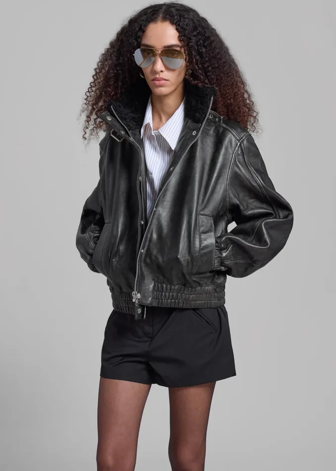 Women Samse Samse Sameadow Bomber 8211 Washed Black Olive The Frankie Shop Outerwear