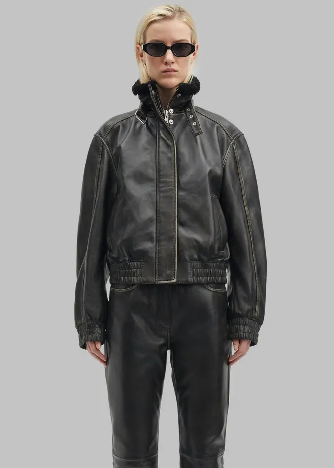Women Samse Samse Sameadow Bomber 8211 Washed Black Olive The Frankie Shop Outerwear