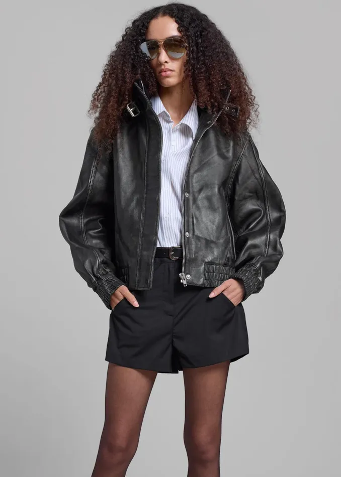 Women Samse Samse Sameadow Bomber 8211 Washed Black Olive The Frankie Shop Outerwear