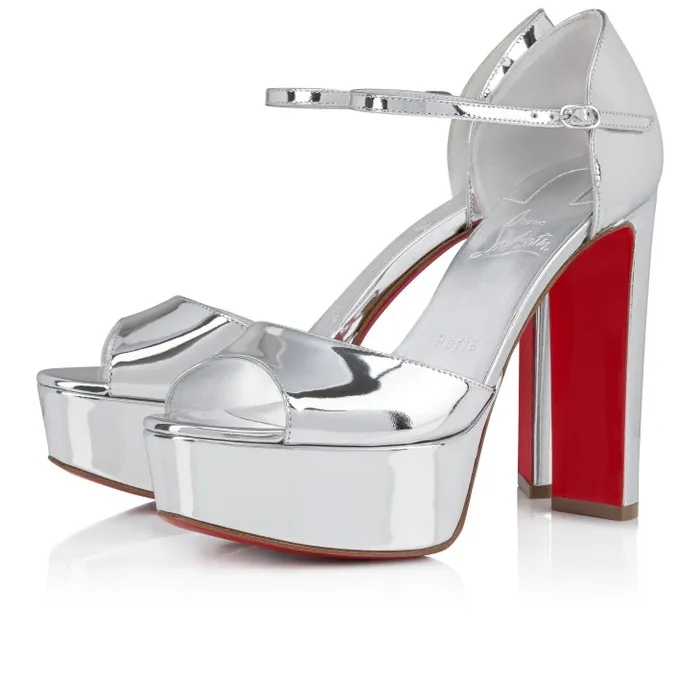 Women Sandaloo 130 Mm Sandals 8211 Specchio Leather 8211 Silver Christian Louboutin Platforms Women Sandaloo 130 Mm Sandals 8211 Specchio Leather 8211 Silver Christian Louboutin Platforms