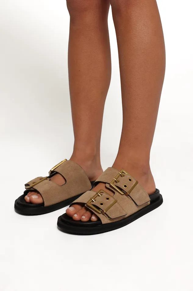 Women Sandals petalandpup Patterson Slide 8211 Natural Suede Natural Suede