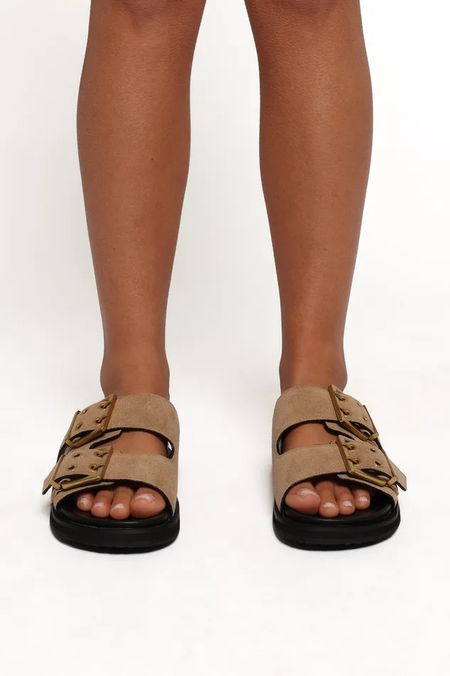 Women Sandals petalandpup Patterson Slide 8211 Natural Suede Natural Suede