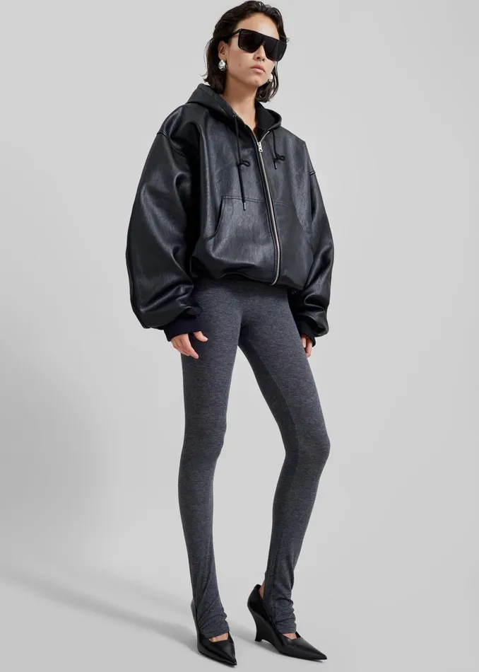 Women Santiago Faux Leather Jacket 8211 Black The Frankie Shop Outerwear