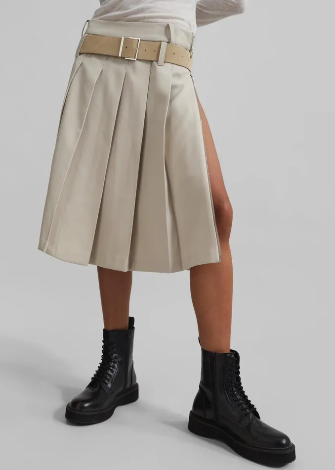 Women Sarina Pleated Skirt 8211 Beige The Frankie Shop Bottoms
