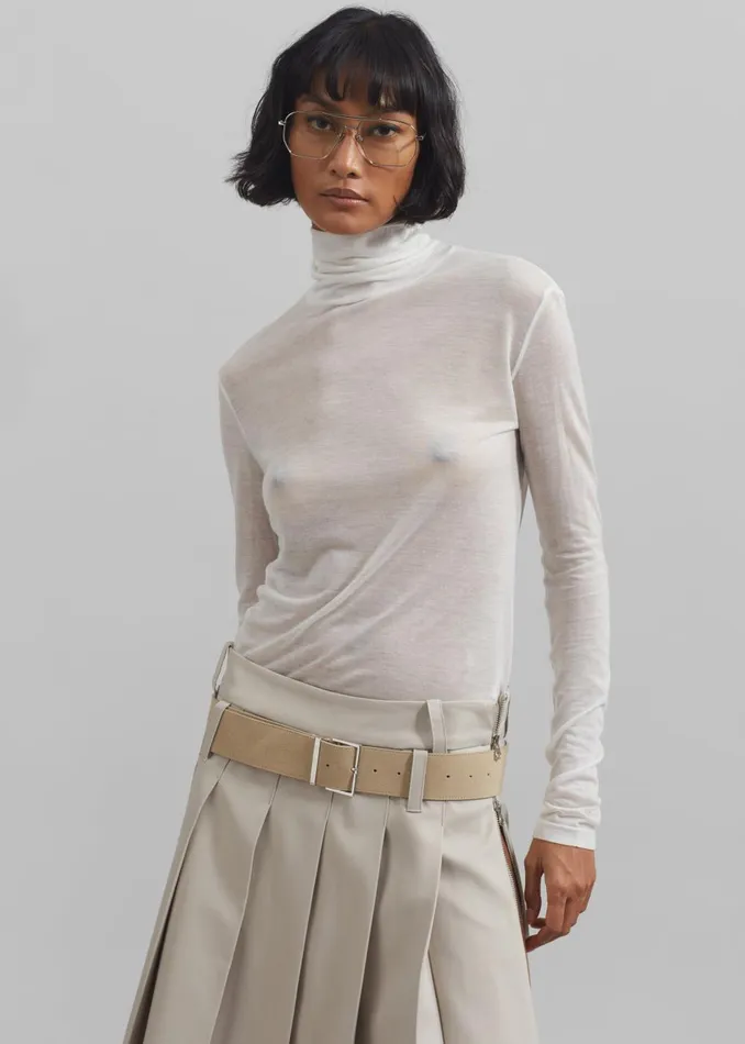Women Sarina Pleated Skirt 8211 Beige The Frankie Shop Bottoms