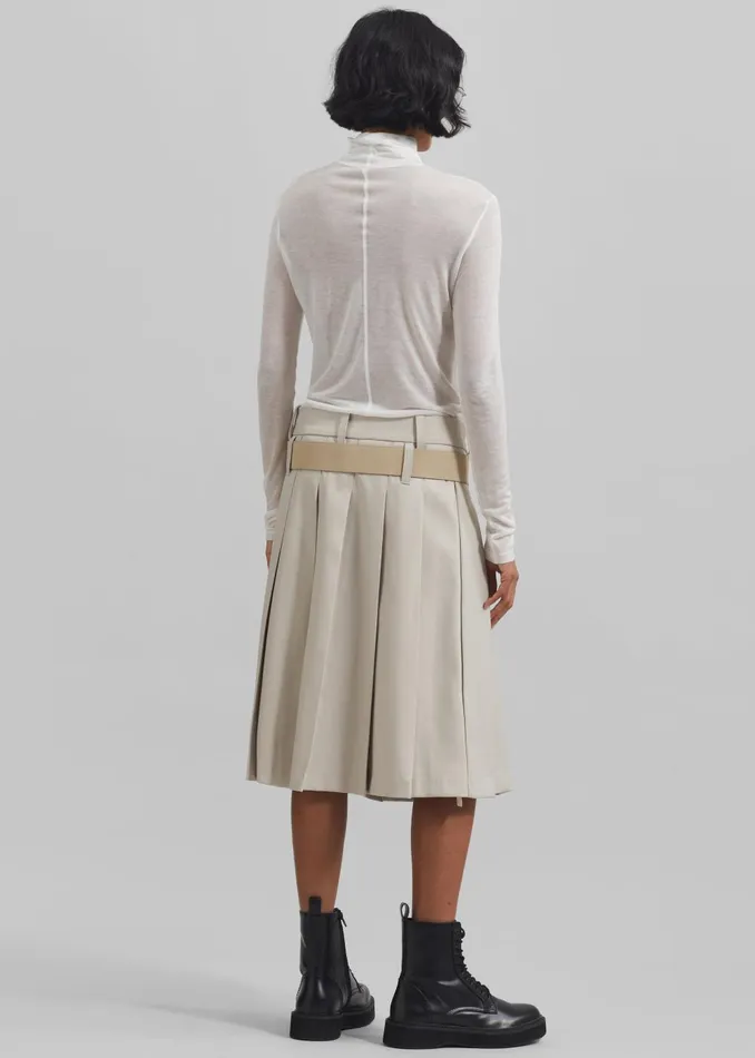 Women Sarina Pleated Skirt 8211 Beige The Frankie Shop Bottoms
