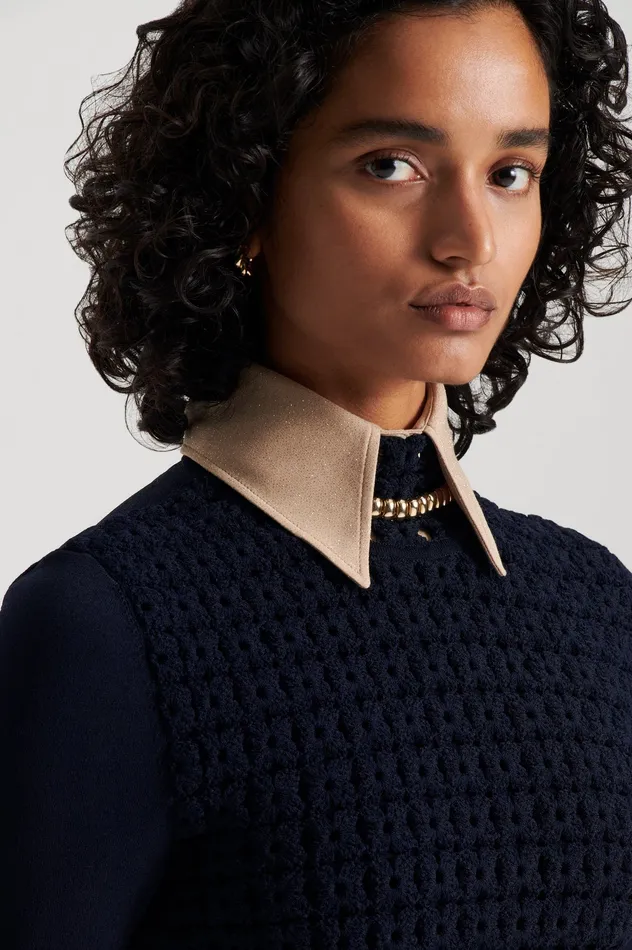 Women Scanlan Theodore CREPE KNIT DAISY DRESS NAVY Dresses Women Scanlan Theodore CREPE KNIT DAISY DRESS NAVY Dresses