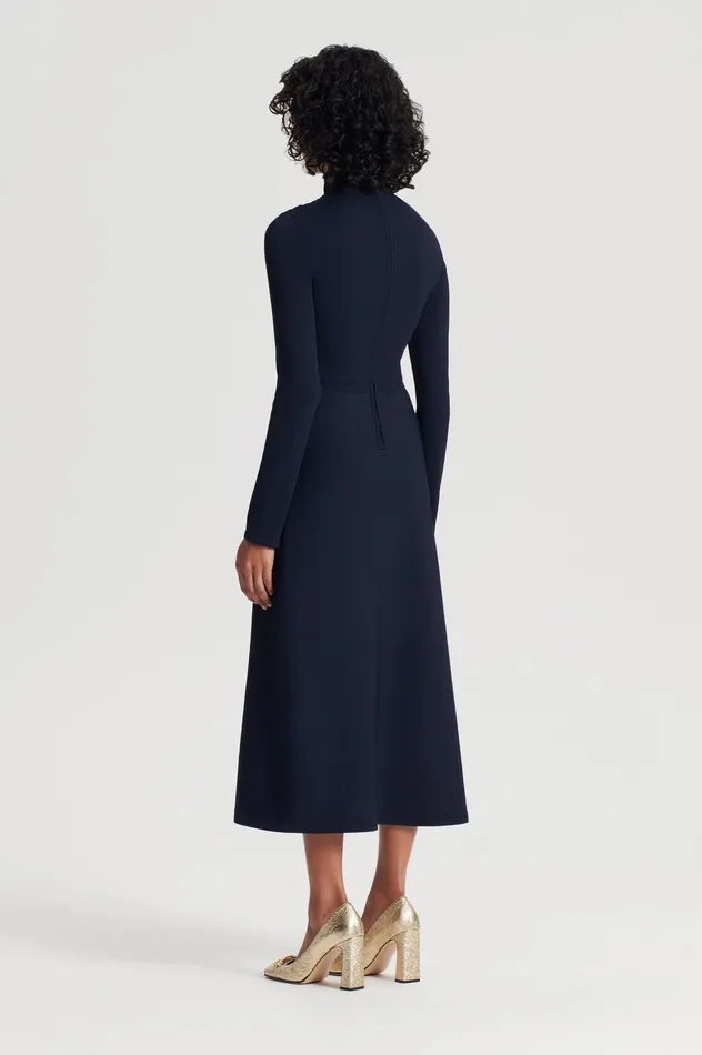 Women Scanlan Theodore CREPE KNIT DAISY DRESS NAVY Dresses Women Scanlan Theodore CREPE KNIT DAISY DRESS NAVY Dresses