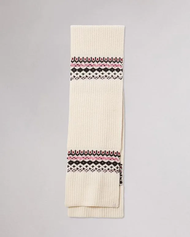 Women Scarves and Ponchos Rag and Bone Leigh Fair Isle Scarf Ivory