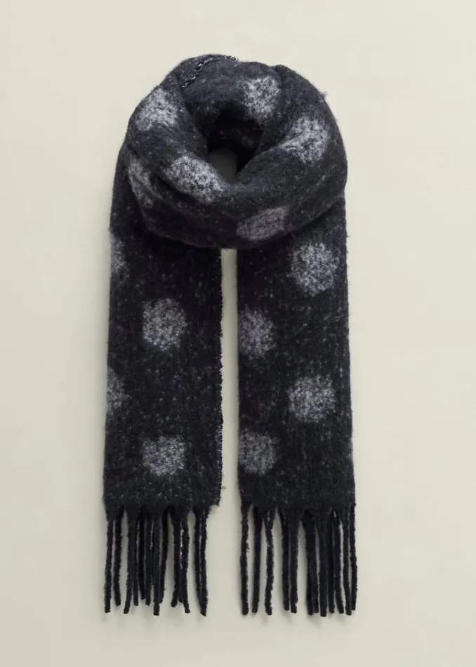 Women Scarves Hobbs Mona Scarf Black Grey
