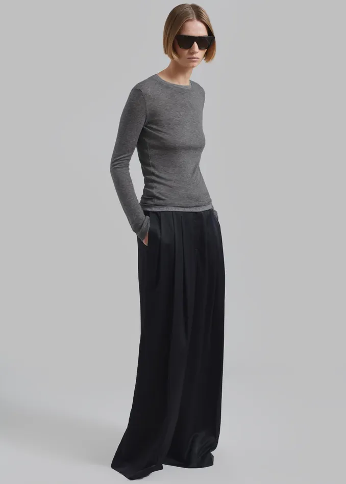 Women Scottie Layered Tee 8211 Grey The Frankie Shop Tops