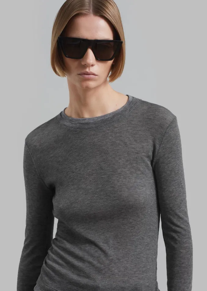 Women Scottie Layered Tee 8211 Grey The Frankie Shop Tops