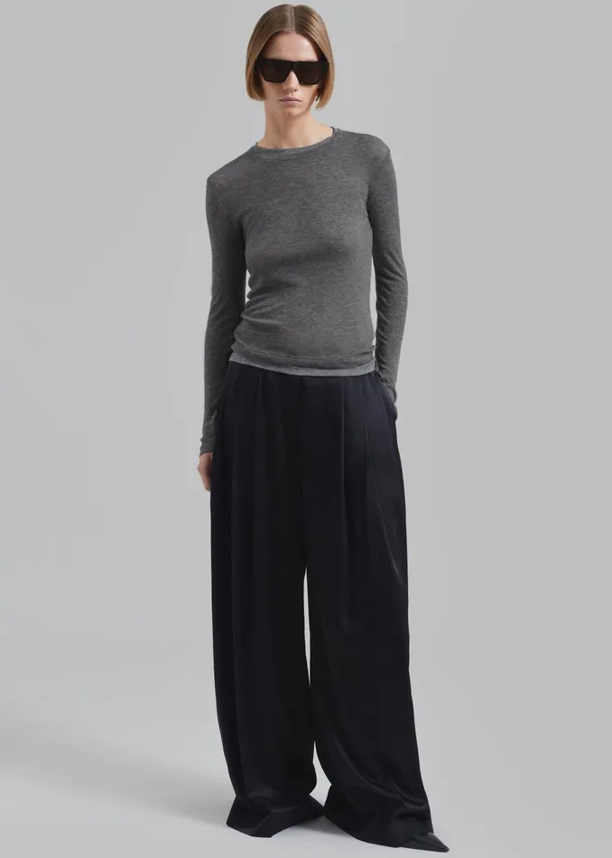 Women Scottie Layered Tee 8211 Grey The Frankie Shop Tops