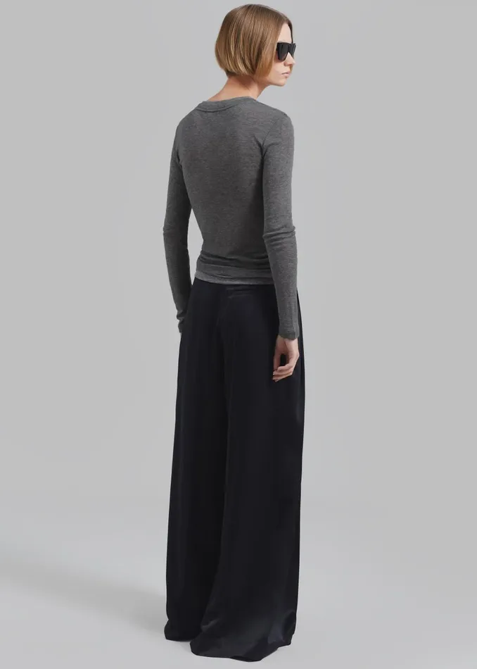 Women Scottie Layered Tee 8211 Grey The Frankie Shop Tops