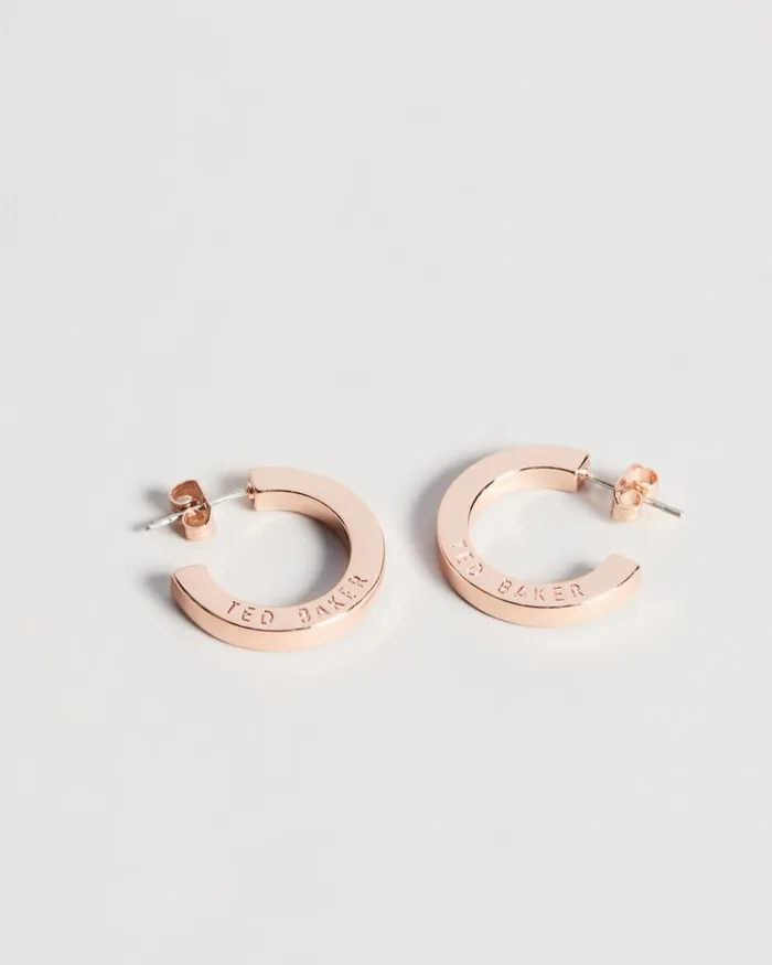Women SENATTA 8211 Crystal Hoop Earrings Rose Gold Colour Ted Baker Jewellery