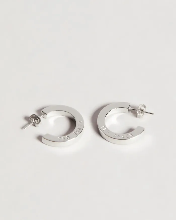 Women SENATTA 8211 Crystal Hoop Earrings Silver Colour Ted Baker Jewellery