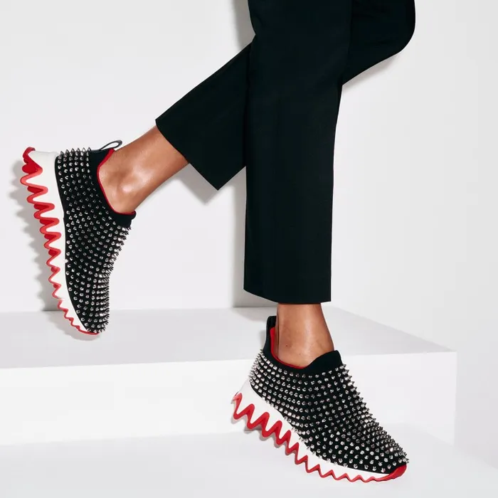 Women Shark Sock Spikes Running Sneakers 8211 Neoprene And Calf Leather 8211 Black Christian Louboutin Sneakers Women Shark Sock Spikes Running Sneakers 8211 Neoprene And Calf Leather 8211 Black Christian Louboutin Sneakers