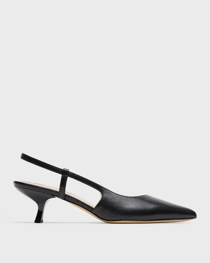 Women Shoes Theory Micro Slingback Pump In Leather Black