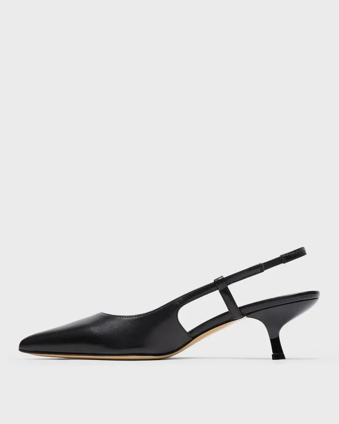 Women Shoes Theory Micro Slingback Pump In Leather Black