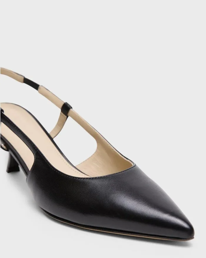 Women Shoes Theory Micro Slingback Pump In Leather Black