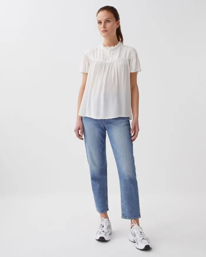 Women ShortSleeve Fluid Blouse Gardenia Comptoir Des Cotonniers Blouses and Shirts and Tops