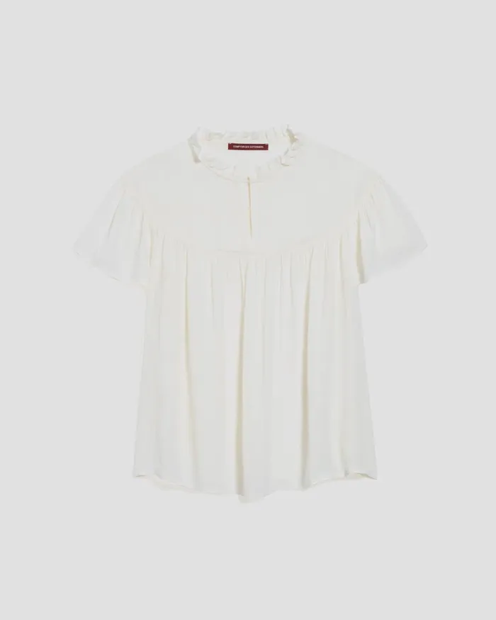 Women ShortSleeve Fluid Blouse Gardenia Comptoir Des Cotonniers Blouses and Shirts and Tops