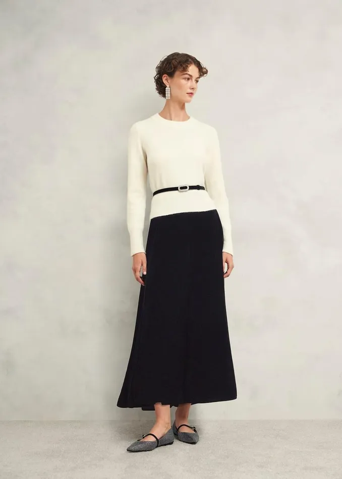 Women Skirts Hobbs Charteris Velvet Skirt Black