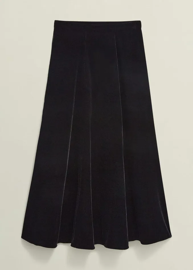 Women Skirts Hobbs Charteris Velvet Skirt Black