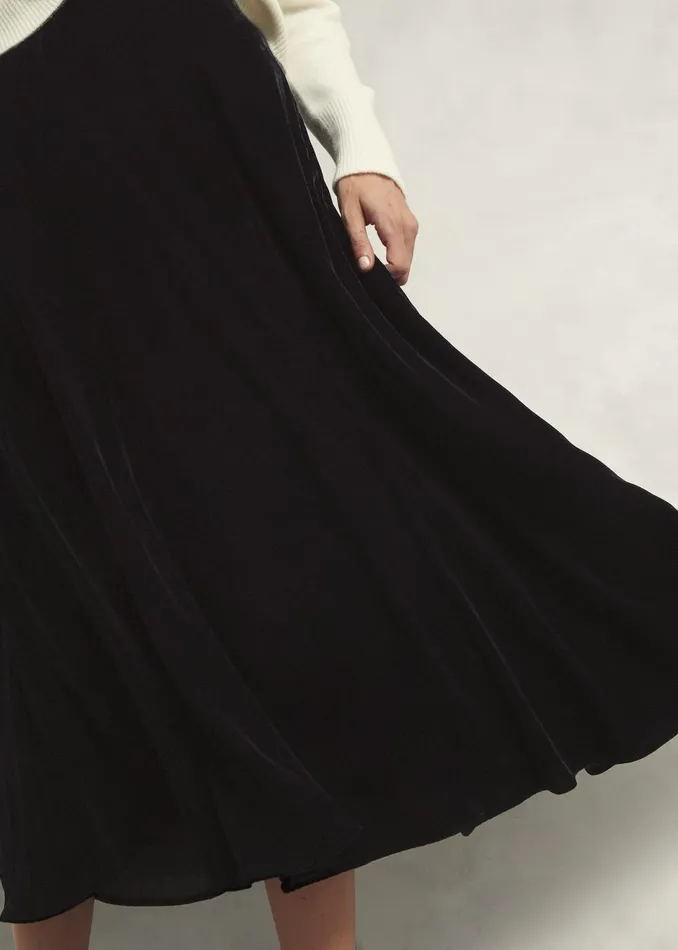 Women Skirts Hobbs Charteris Velvet Skirt Black