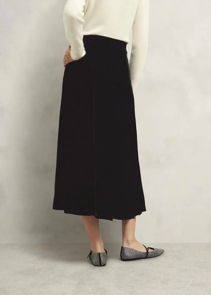 Women Skirts Hobbs Charteris Velvet Skirt Black