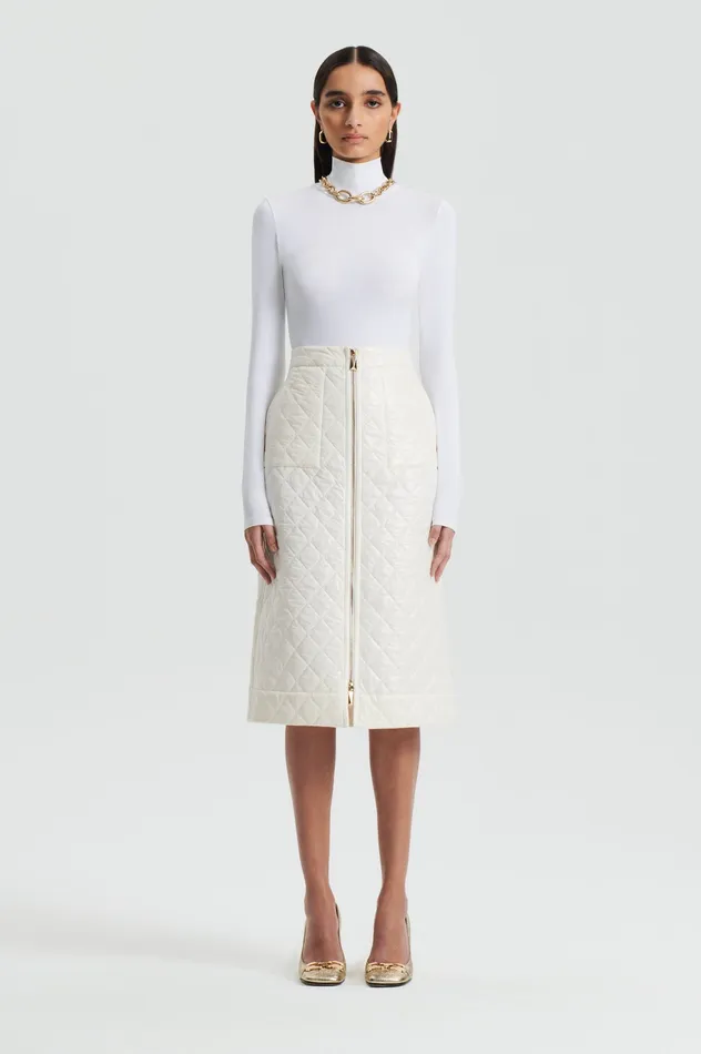 Women Skirts Scanlan Theodore QUILTED SKIRT WHITE