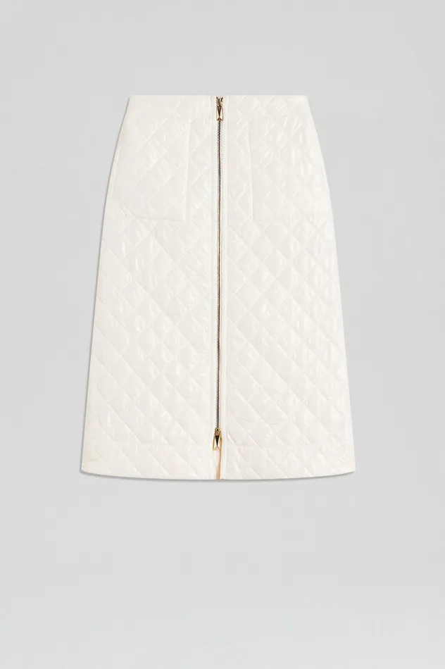 Women Skirts Scanlan Theodore QUILTED SKIRT WHITE Women Skirts Scanlan Theodore QUILTED SKIRT WHITE