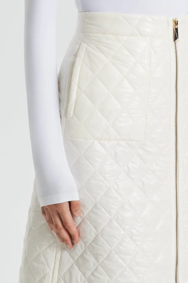 Women Skirts Scanlan Theodore QUILTED SKIRT WHITE Women Skirts Scanlan Theodore QUILTED SKIRT WHITE