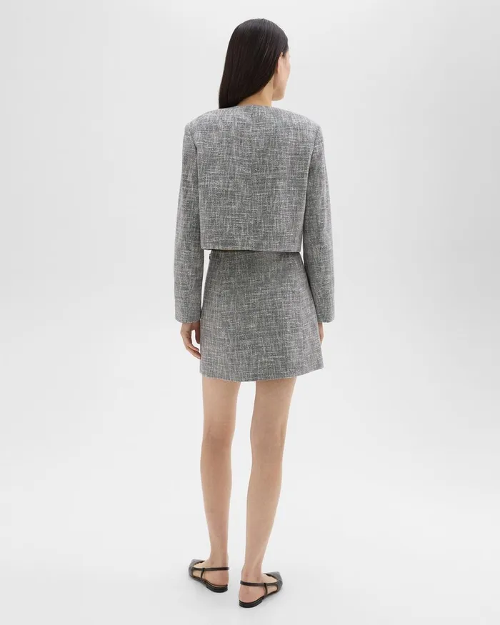 Women Skirts Theory Mini Skirt In Canvas Tweed Black Multi