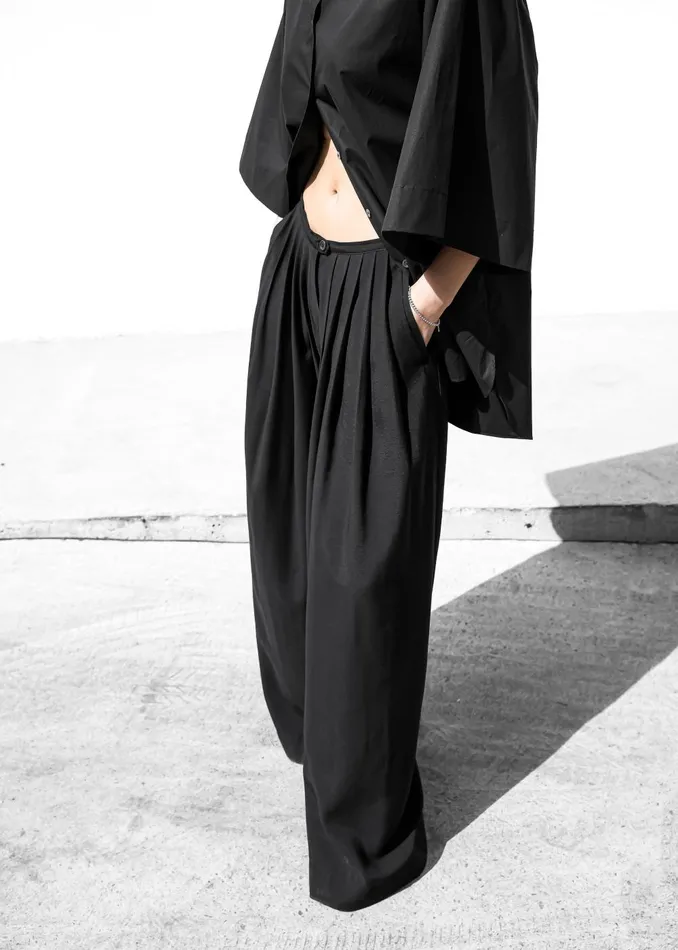 Women Sloane Wide Leg Trousers 8211 Black The Frankie Shop Bottoms