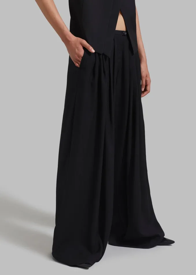 Women Sloane Wide Leg Trousers 8211 Black The Frankie Shop Bottoms